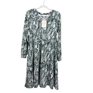 LuLaRoe Emily Women's Animal Print Long Sleeve Short Dress